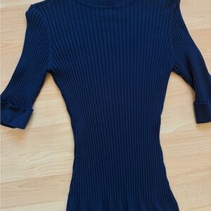 INC International Concepts Navy Ribbed Sweater
